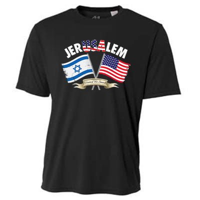 jerusalem israel usa american flag Cooling Performance Crew T-Shirt