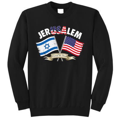 jerusalem israel usa american flag Sweatshirt