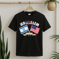jerusalem israel usa american flag T-Shirt