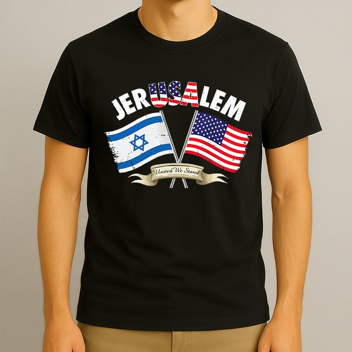 jerusalem israel usa american flag T-Shirt
