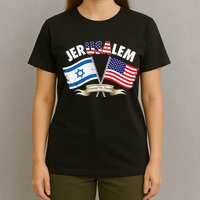 jerusalem israel usa american flag T-Shirt