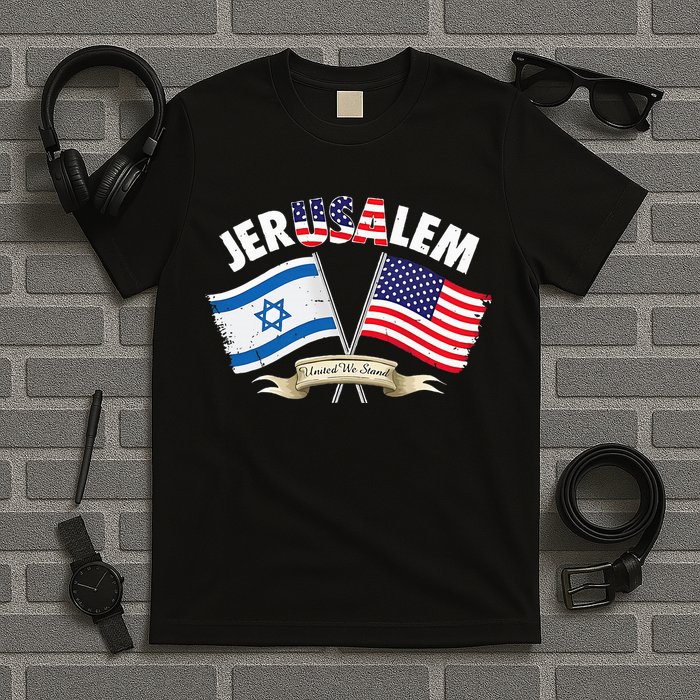 jerusalem israel usa american flag T-Shirt