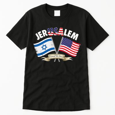 jerusalem israel usa american flag Tall T-Shirt