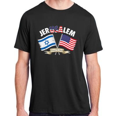 jerusalem israel usa american flag Adult ChromaSoft Performance T-Shirt