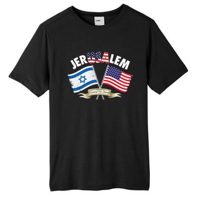 jerusalem israel usa american flag Tall Fusion ChromaSoft Performance T-Shirt