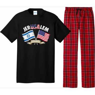 jerusalem israel usa american flag Pajama Set