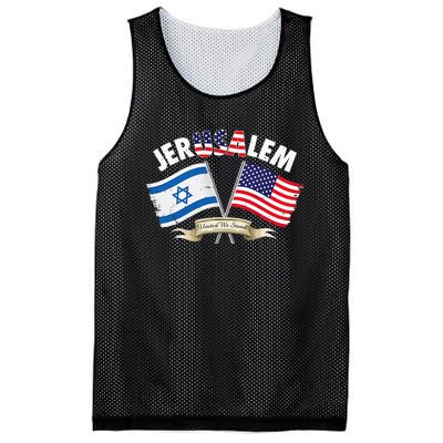 jerusalem israel usa american flag Mesh Reversible Basketball Jersey Tank