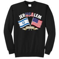 jerusalem israel usa american flag Tall Sweatshirt