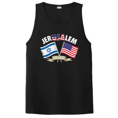 jerusalem israel usa american flag PosiCharge Competitor Tank