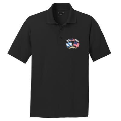 jerusalem israel usa american flag PosiCharge RacerMesh Polo