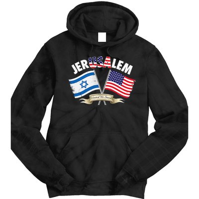 jerusalem israel usa american flag Tie Dye Hoodie