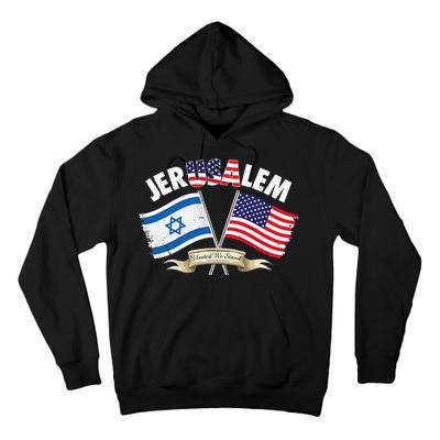 jerusalem israel usa american flag Tall Hoodie