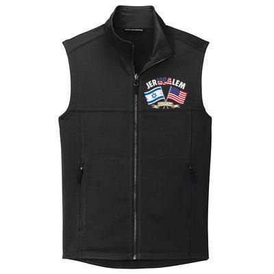 jerusalem israel usa american flag Collective Smooth Fleece Vest