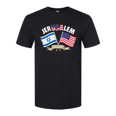 jerusalem israel usa american flag Softstyle CVC T-Shirt