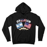 Jerusalem Israel Usa American Flag Hoodie