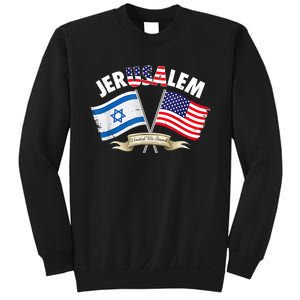 Jerusalem Israel Usa American Flag Sweatshirt