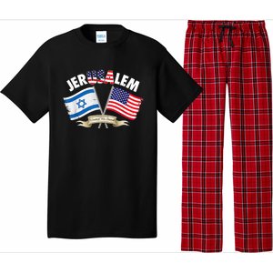 Jerusalem Israel Usa American Flag Pajama Set