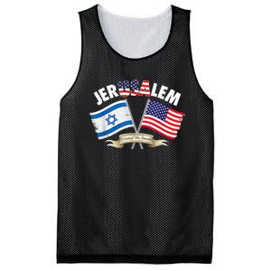 Jerusalem Israel Usa American Flag Mesh Reversible Basketball Jersey Tank