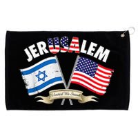 Jerusalem Israel Usa American Flag Grommeted Golf Towel