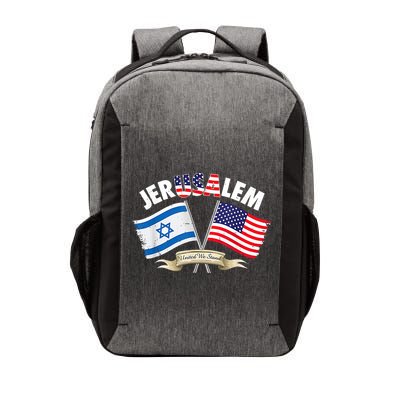 Jerusalem Israel Usa American Flag Vector Backpack