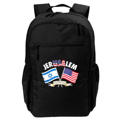 Jerusalem Israel Usa American Flag Backpack