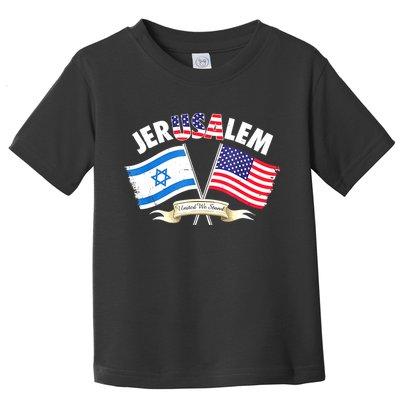 Jerusalem Israel Usa American Flag Toddler T-Shirt