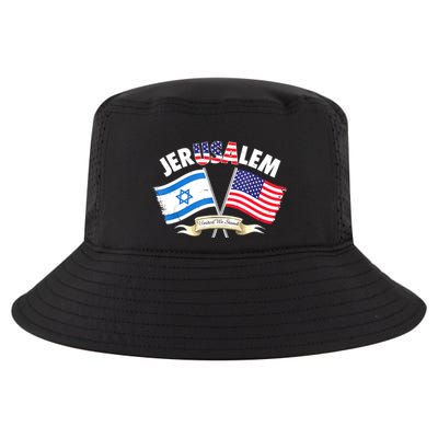 Jerusalem Israel Usa American Flag Cool Comfort Performance Bucket Hat