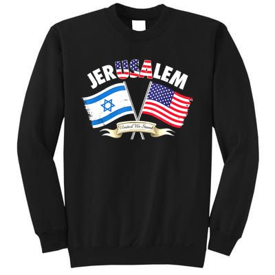 Jerusalem Israel Usa American Flag Sweatshirt