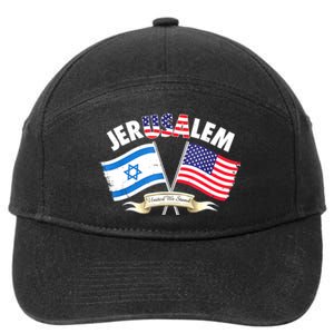 Jerusalem Israel Usa American Flag 7-Panel Snapback Hat