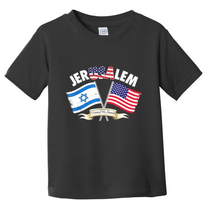 Jerusalem Israel Usa American Flag Toddler T-Shirt
