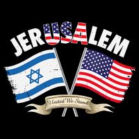 Jerusalem Israel Usa American Flag Doggie Tank