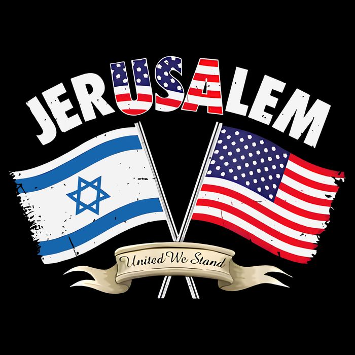Jerusalem Israel Usa American Flag Doggie Tank