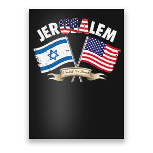 Jerusalem Israel Usa American Flag Poster