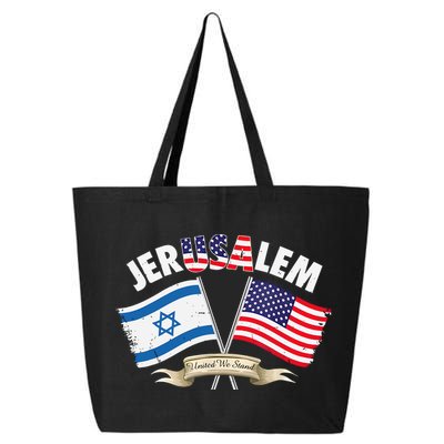 Jerusalem Israel Usa American Flag 25L Jumbo Tote