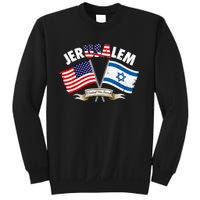 Jerusalem Israel Usa American Flag Sweatshirt