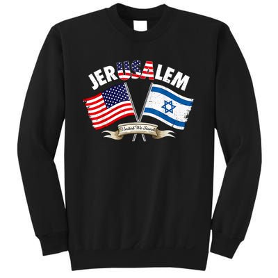 Jerusalem Israel Usa American Flag Sweatshirt