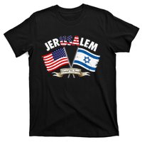 Jerusalem Israel Usa American Flag T-Shirt