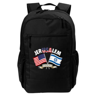 Jerusalem Israel Usa American Flag Backpack