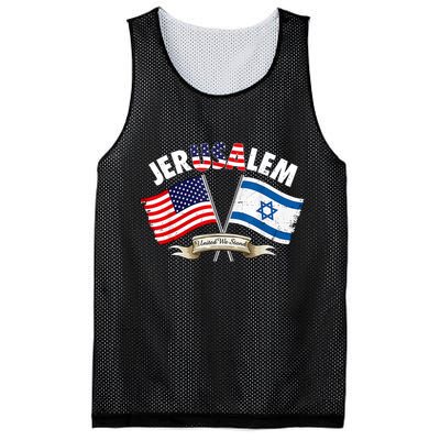Jerusalem Israel Usa American Flag Mesh Reversible Basketball Jersey Tank