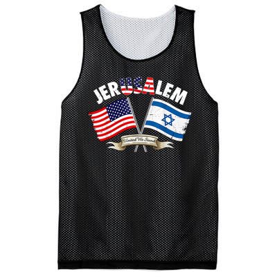 Jerusalem Israel Usa American Flag Mesh Reversible Basketball Jersey Tank