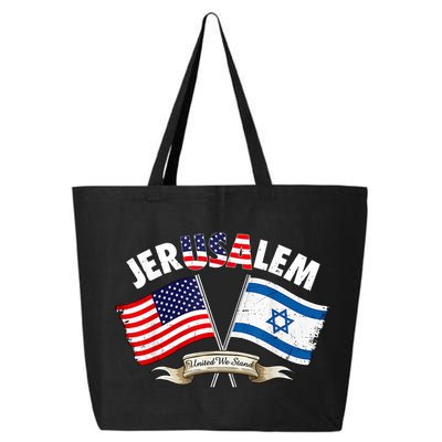 Jerusalem Israel Usa American Flag 25L Jumbo Tote
