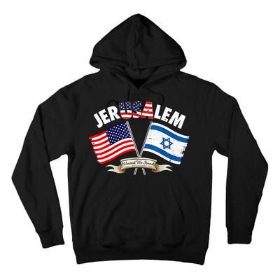 Jerusalem Israel Usa American Flag Tall Hoodie