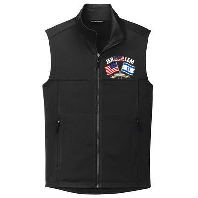 Jerusalem Israel Usa American Flag Collective Smooth Fleece Vest