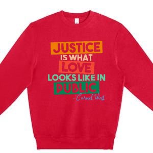 Justice Is What Love Looks Like In Public Social Justice Premium Crewneck Sweatshirt