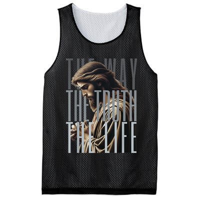 Jesus Is Way Truth And The Life Catholic Bible Quote Mesh Reversible Basketball Jersey Tank