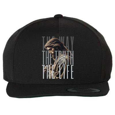 Jesus Is Way Truth And The Life Catholic Bible Quote Wool Snapback Cap