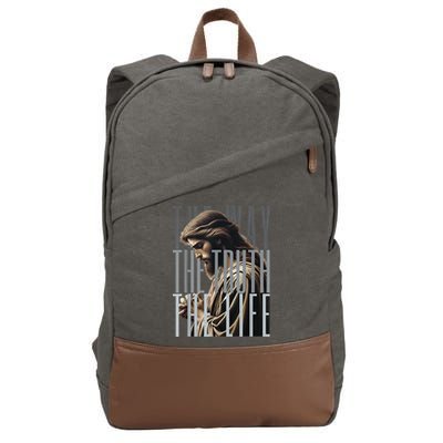 Jesus Is Way Truth And The Life Catholic Bible Quote Cotton Canvas Backpack