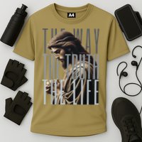 Jesus Is Way Truth And The Life Catholic Bible Quote Cooling Performance Crew T-Shirt