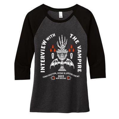 Jambramberson Interview With The Vampire Construction Scenic And Greens Crews Women's Tri-Blend 3/4-Sleeve Raglan Shirt