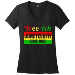 Juneteenth June 1865 Black History African American Freedom Women's V-Neck T-Shirt